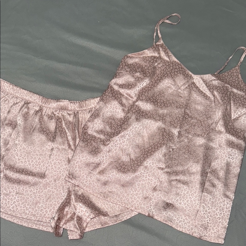 Nicole Miller Brown Pajama Set with Luxurious Satin Finish